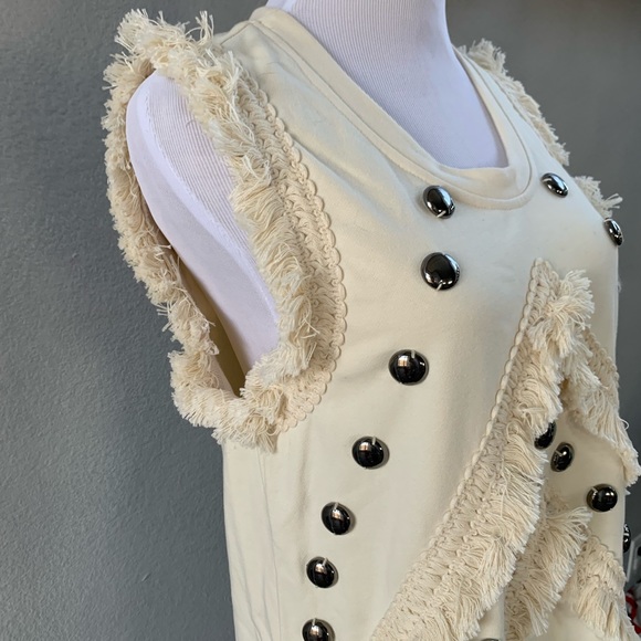 Mystic Prysm Ivory Fringe Studded Dress - Picture 4 of 8